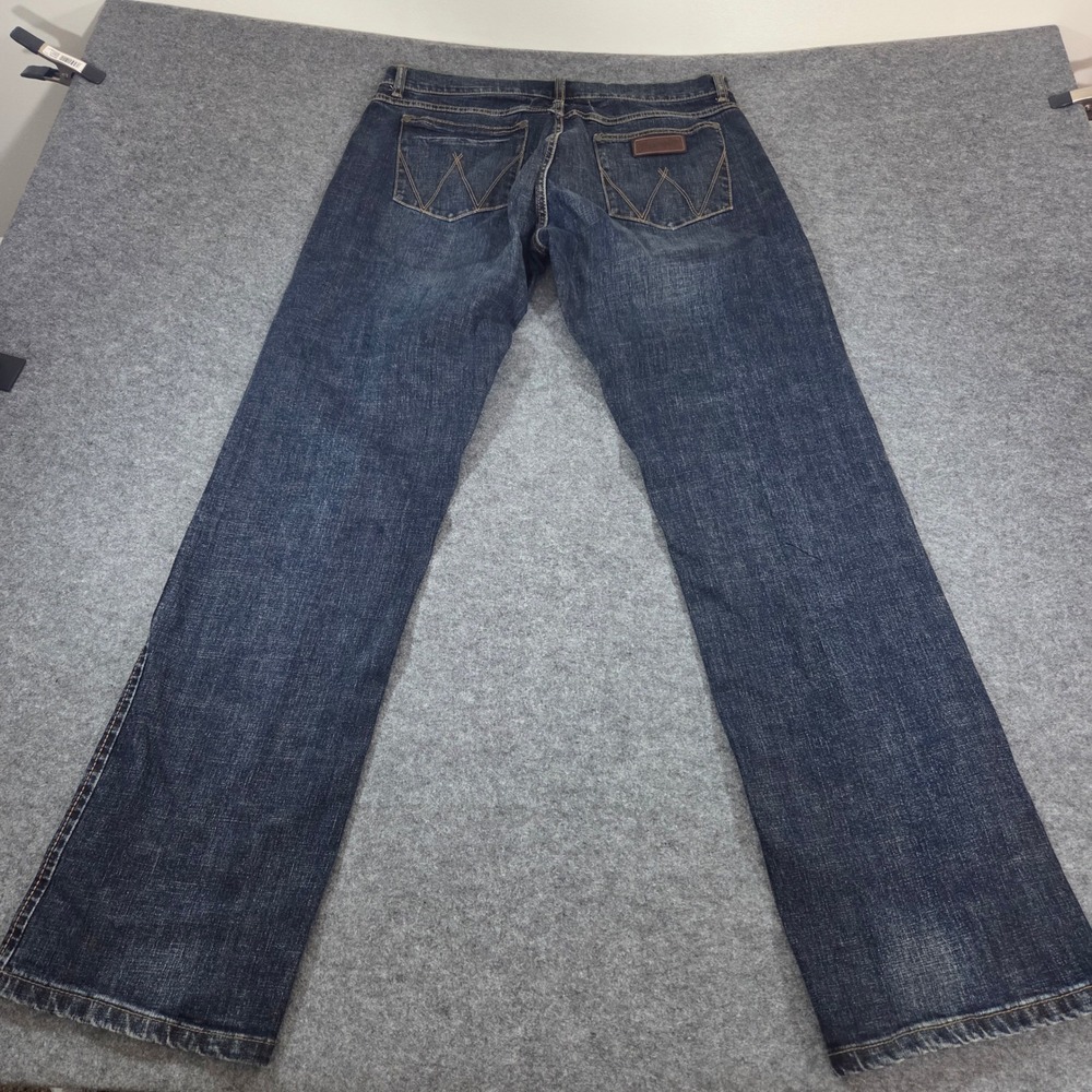 Wrangler Retro Slim Straight Jeans Mens 33x34 Blue WLT88BZ Stretch Denim - Picture 9 of 10